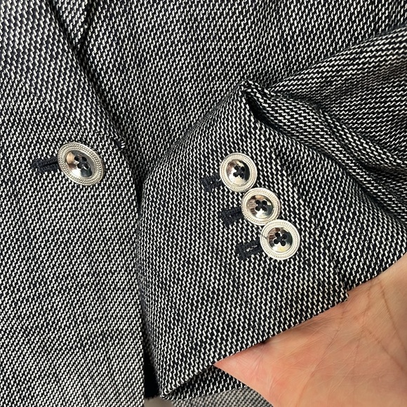 White House Black Market Women's Blazer Size 10 Blue White Office Business - Picture 6 of 15